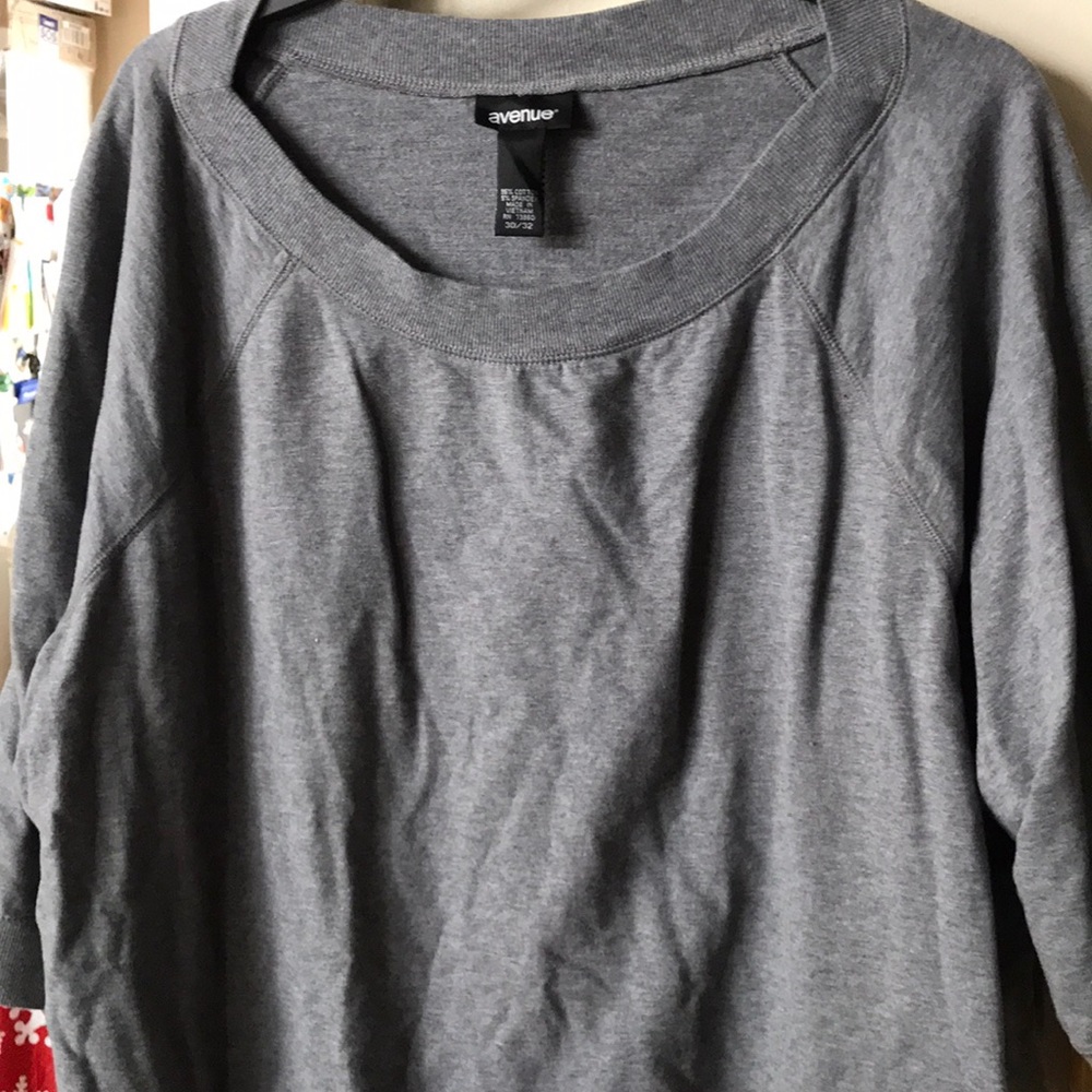 3/4 length sleeve gray sweater